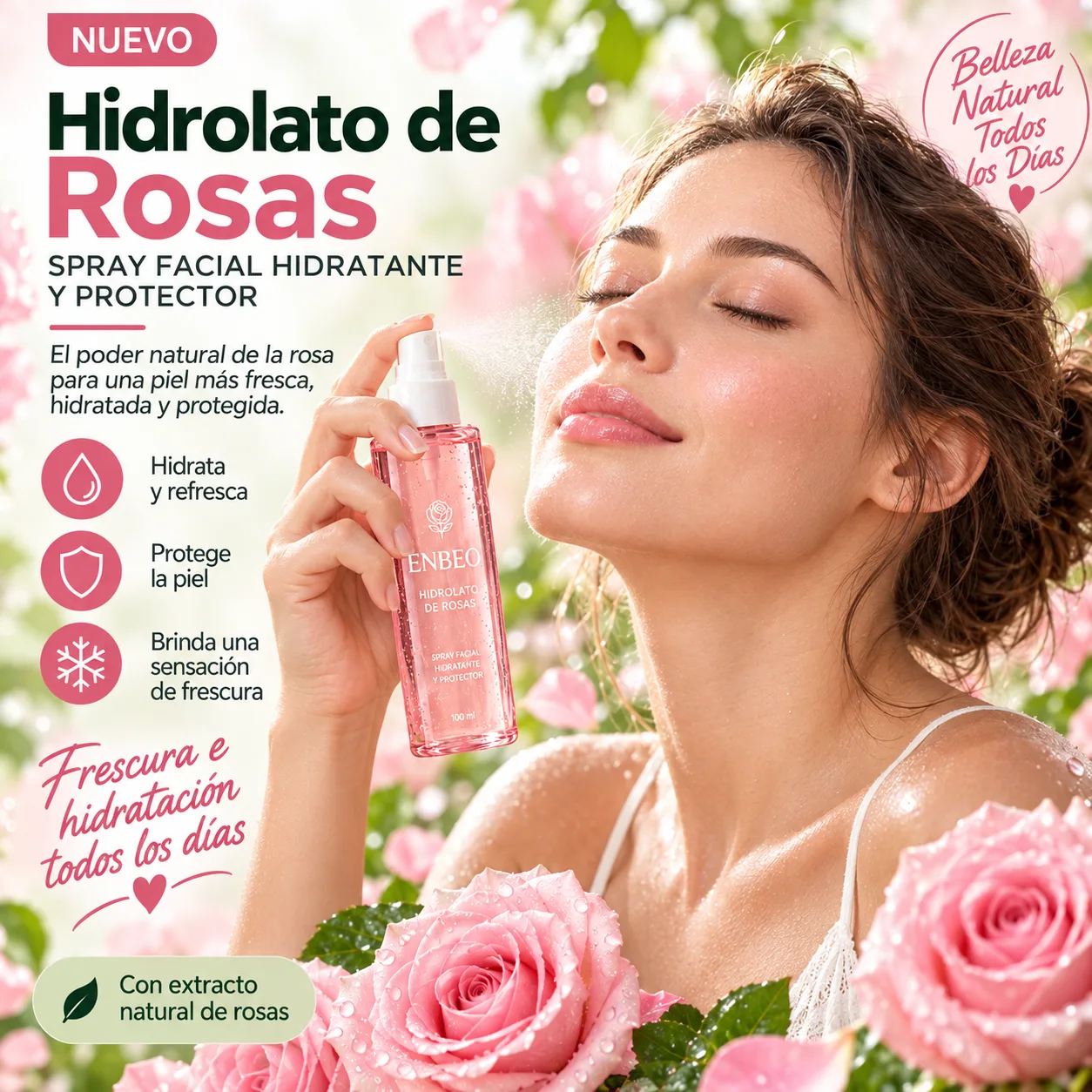 TONICO HIDRATANTE Y REFRESCANTE DE ROSAS