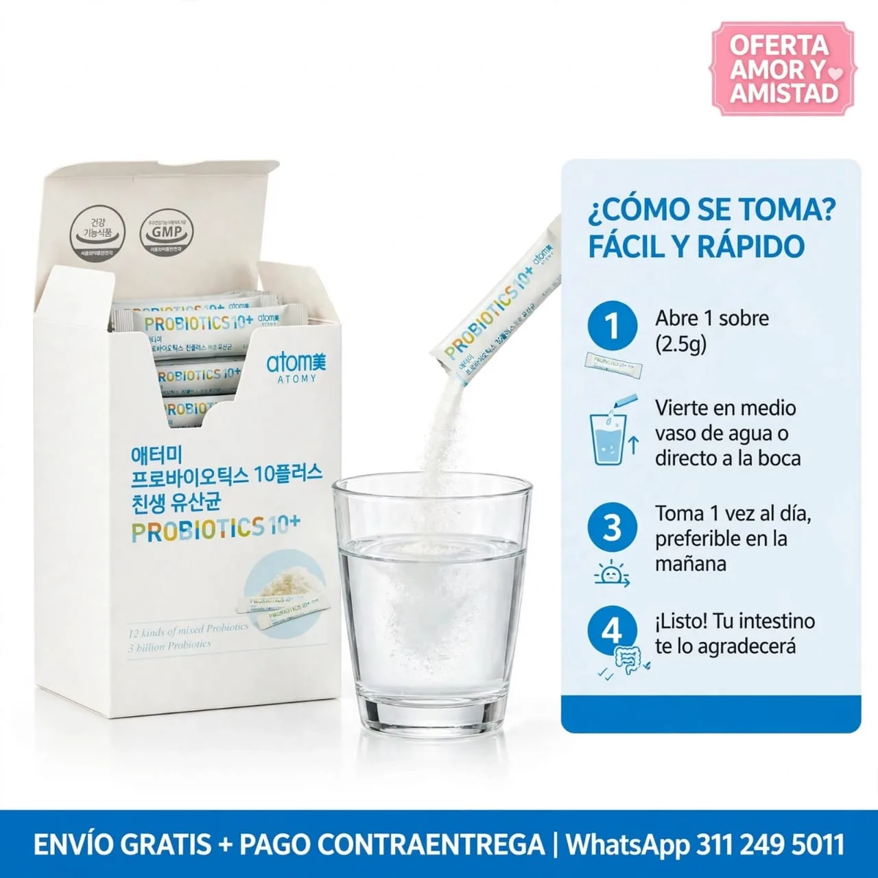 PROBIÓTICOS KOREANOS 10 + x30 SOBRES imagen 2
