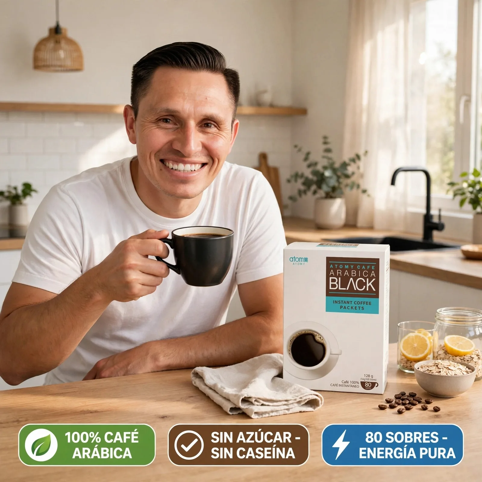 ☕ ATOMY CAFÉ ARÁBICA BLACK ORIGINAL - 80 SOBRES ☕ imagen 4