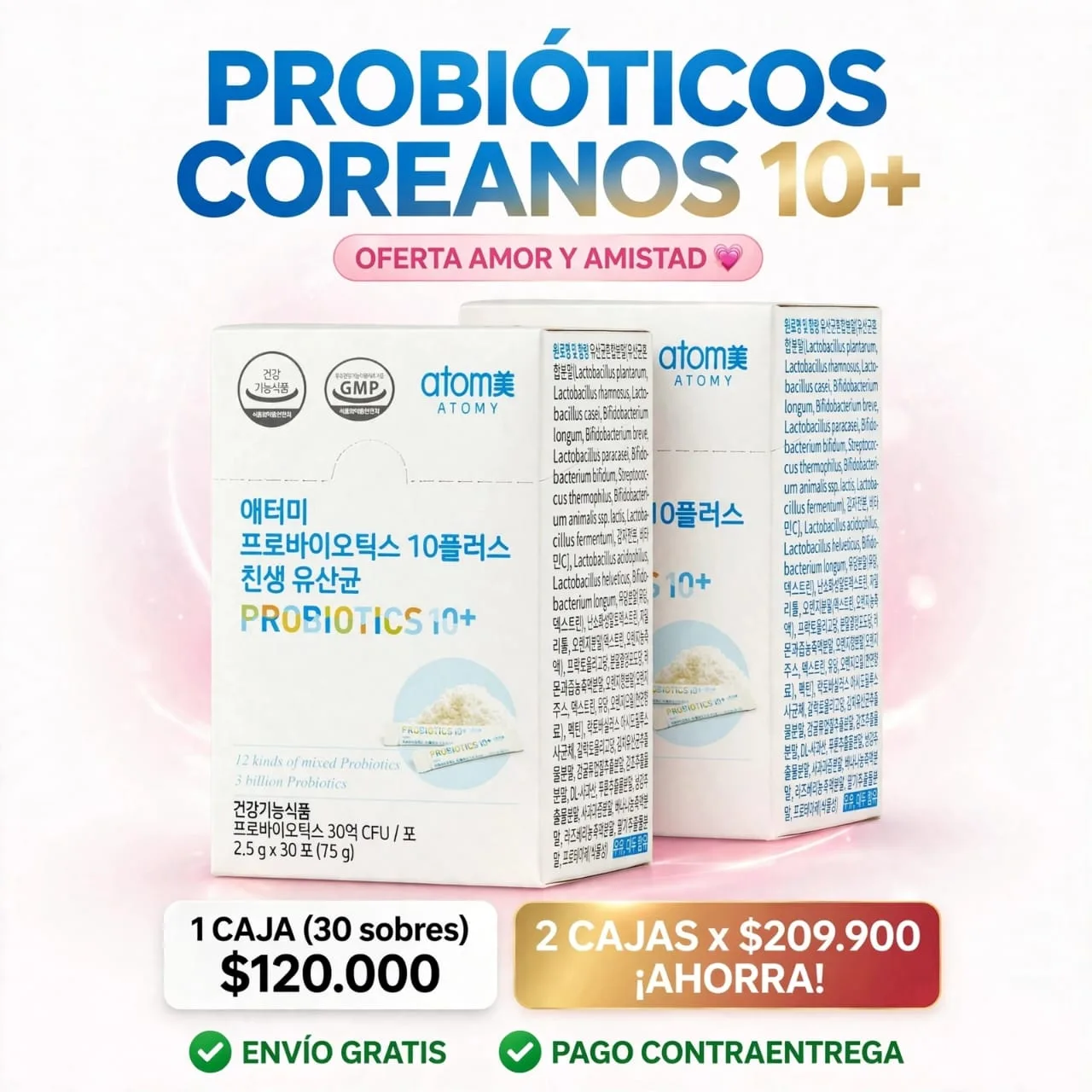 PROBIÓTICOS KOREANOS 10 + x30 SOBRES